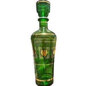 MCM Vintage Murano green glass Decanter